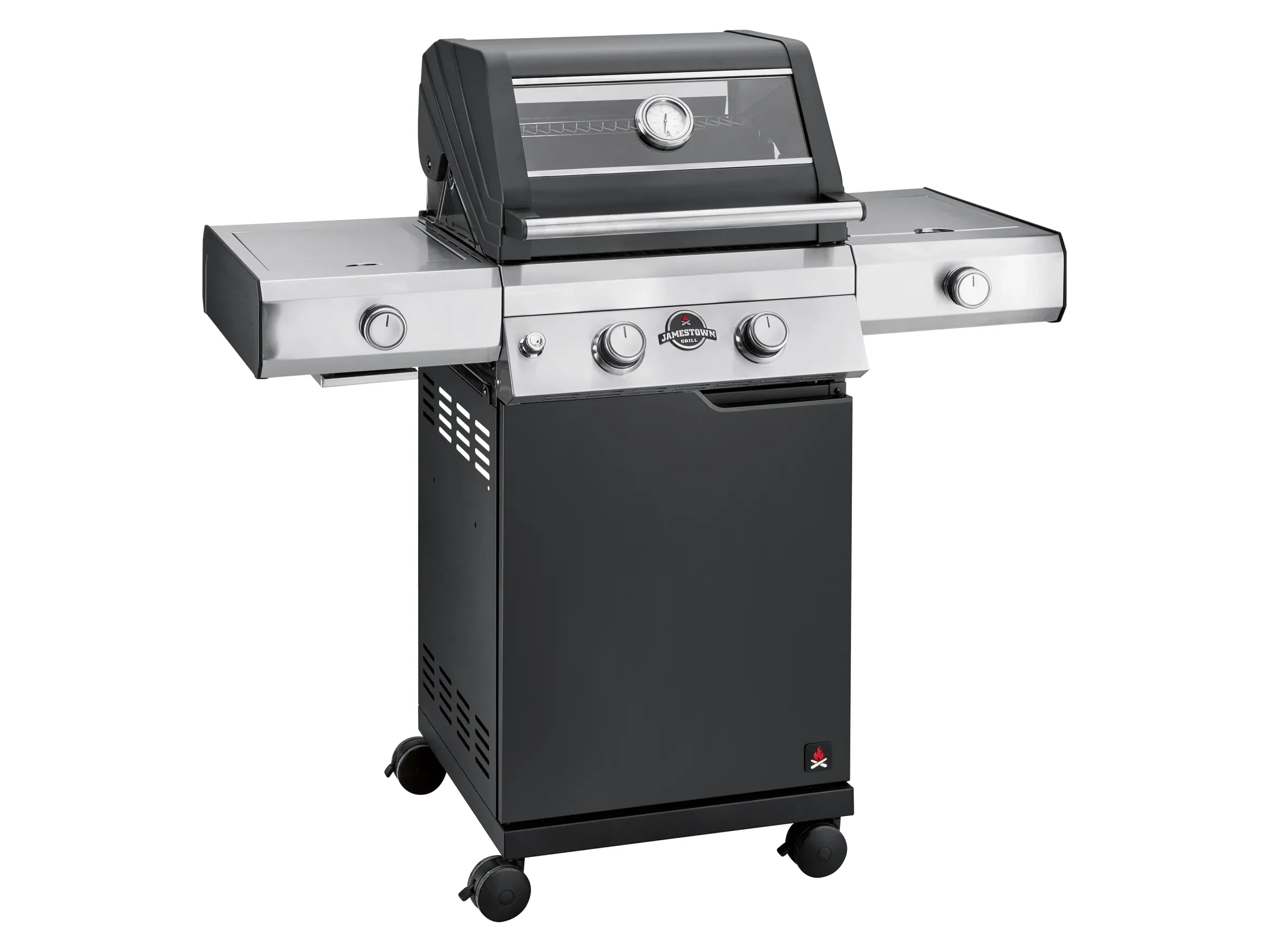 Jamestown 2-Brenner Gasgrill Knox – 13,5 kW, Gusseisenroste