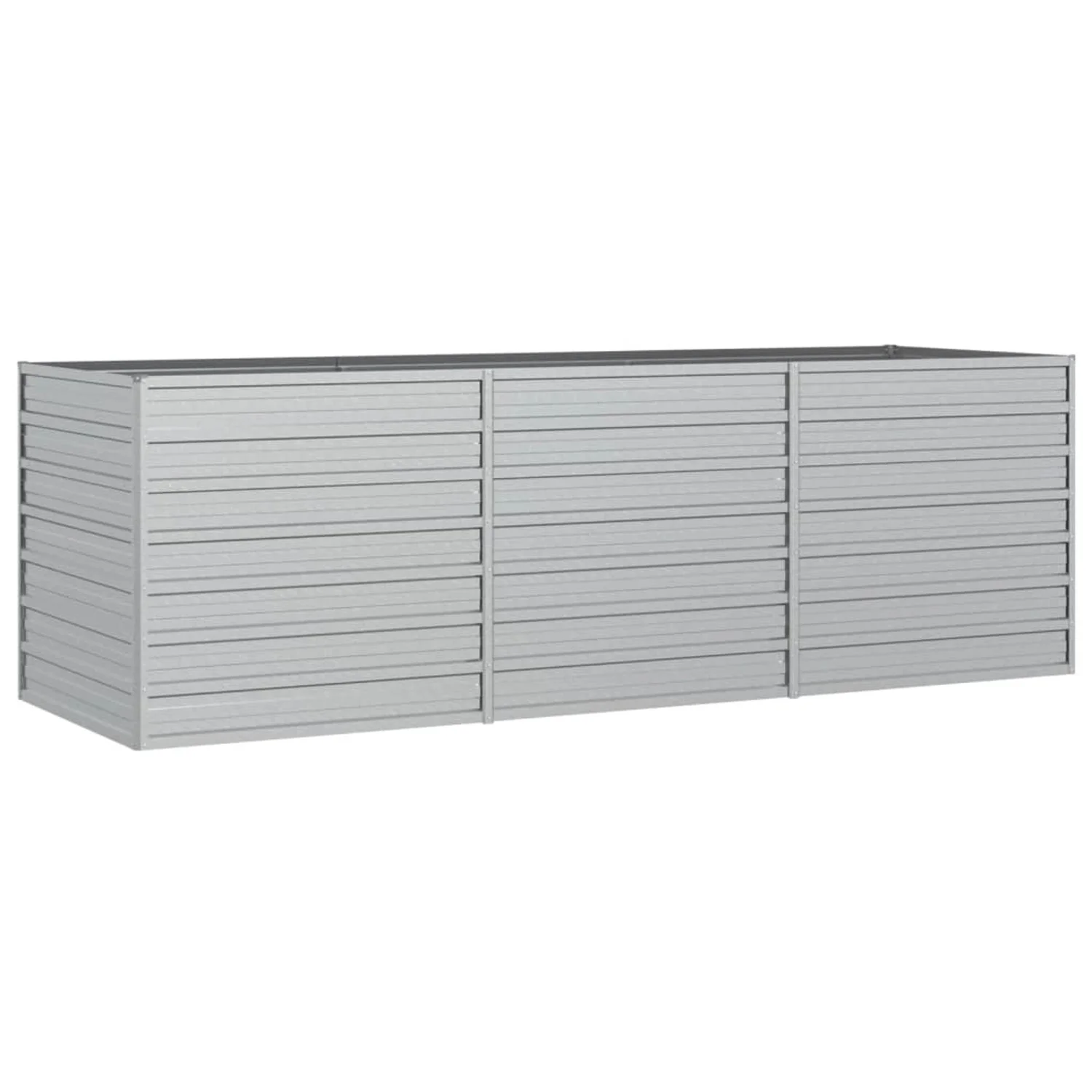 FURNICATO Garten-Hochbeet 240 × 80 × 77 cm – Verzinkter Stahl, Silber