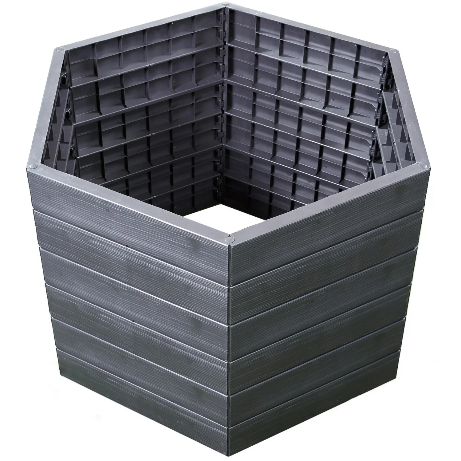 Garantia Hochbeet Ergo L 75 Wood – Ø 110 cm, Höhe 75 cm, 3D Wood Decor