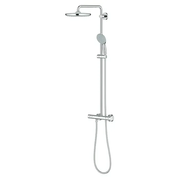 GROHE Vitalio Start Duschsystem 250 – Thermostat, Kopf- & Handbrause, Chrom