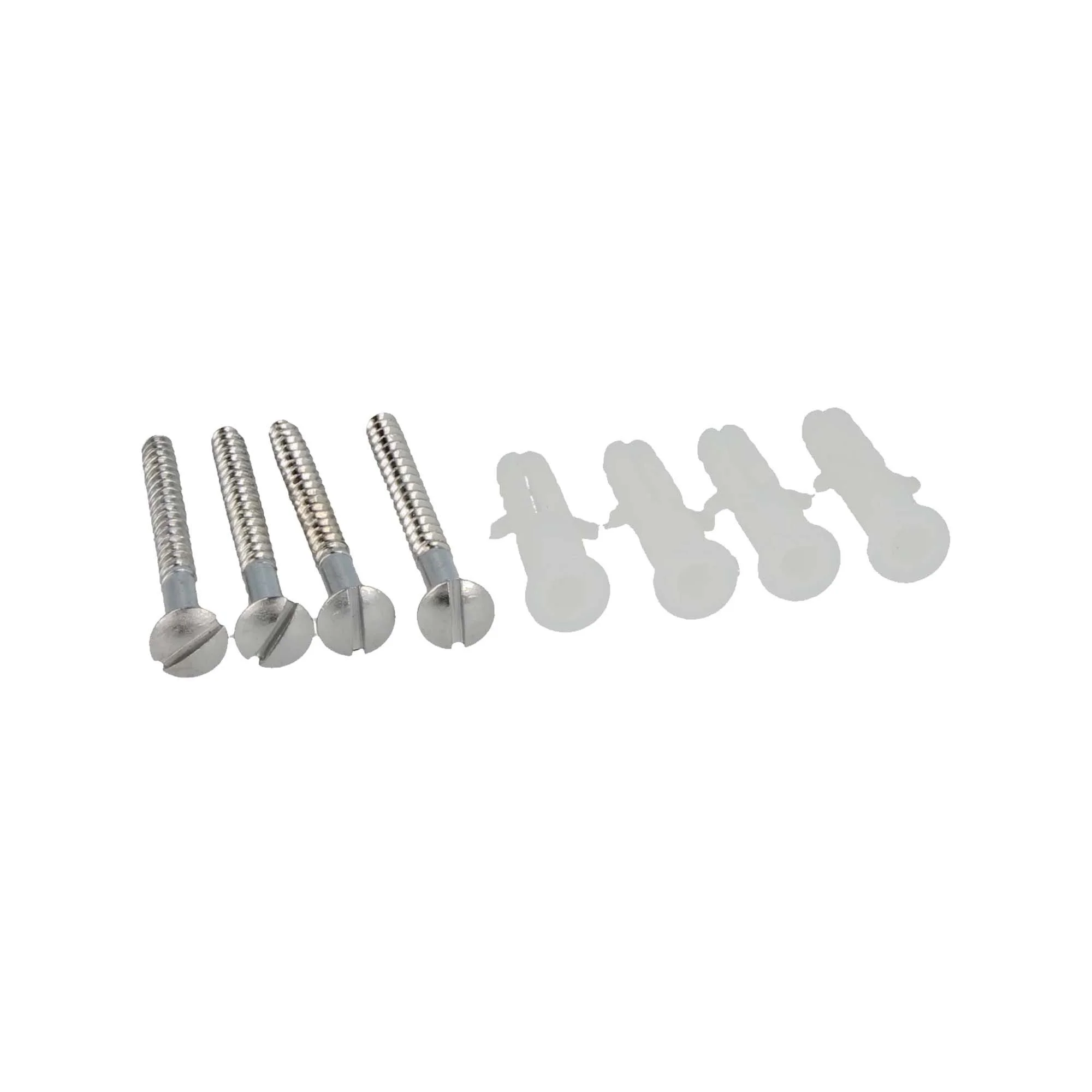 TECURO – Schraubenset mit Dübeln (4-teilig), verchromt