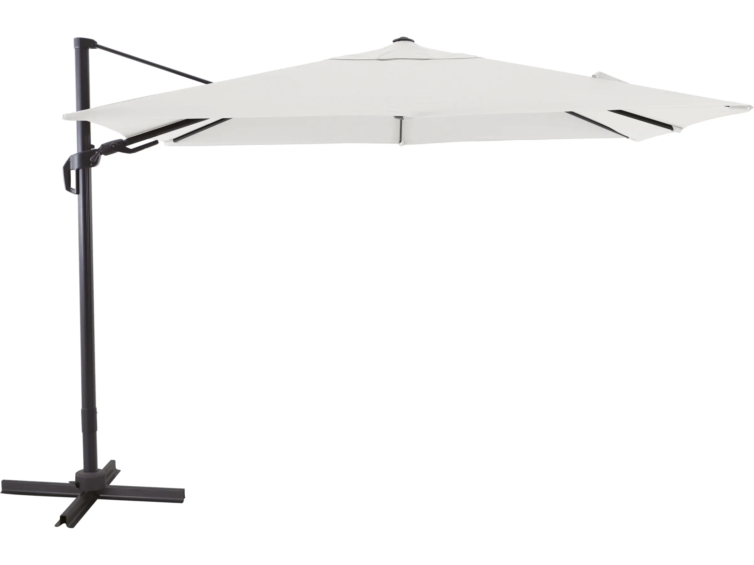 Ampelschirm Aros 2,3 × 3,1 m – Rechteckig Cremeweiß mit Kurbel